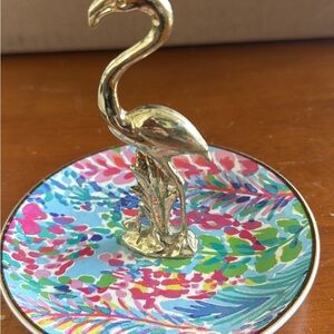 Lilly Pulitzer White Ceramic Dish with Signature Logo